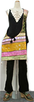 アンティーク布/刺繍とスパンコールのショルダーバッグ