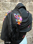 カシミール刺繍ストール/インド雑貨/ウール素材