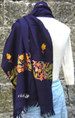 カシミール刺繍ストール/インド雑貨/ウール素材
